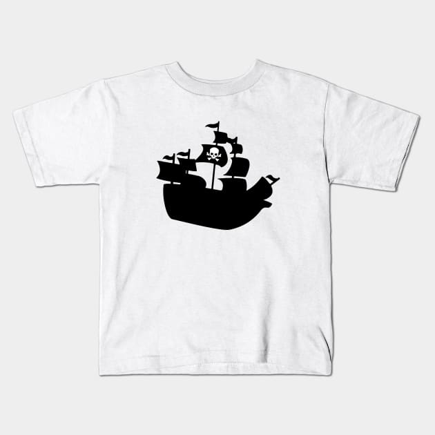 Pirate Ship Kids T-Shirt by linesdesigns